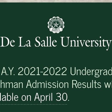 DCAT results will be released on April 30 : r/dlsu .